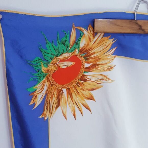 Anne Klein Sunflowers Vintage Silk Like New Scarf - Picture 7 of 9
